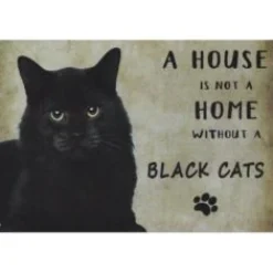 A home Black Cats - metalen bord