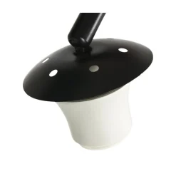 Ariana 1-lichts Vloerlamp Zwart met Wit Kunststof kap