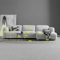 Bank Drop Chaise longue rechts - Serenity 03 stof