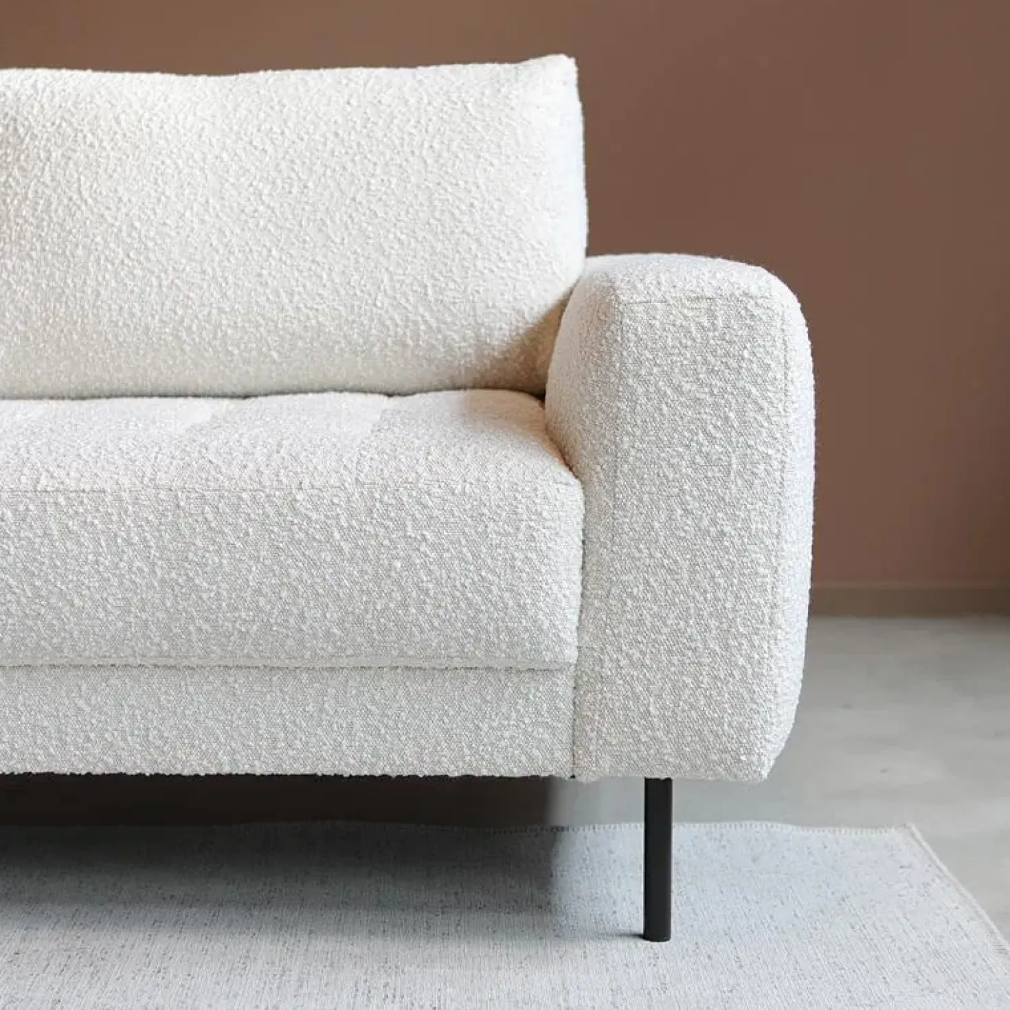 Bank Oreo Chaise longue links bouclé wit