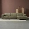 Bank River Chaise longue rechts – Groen stof