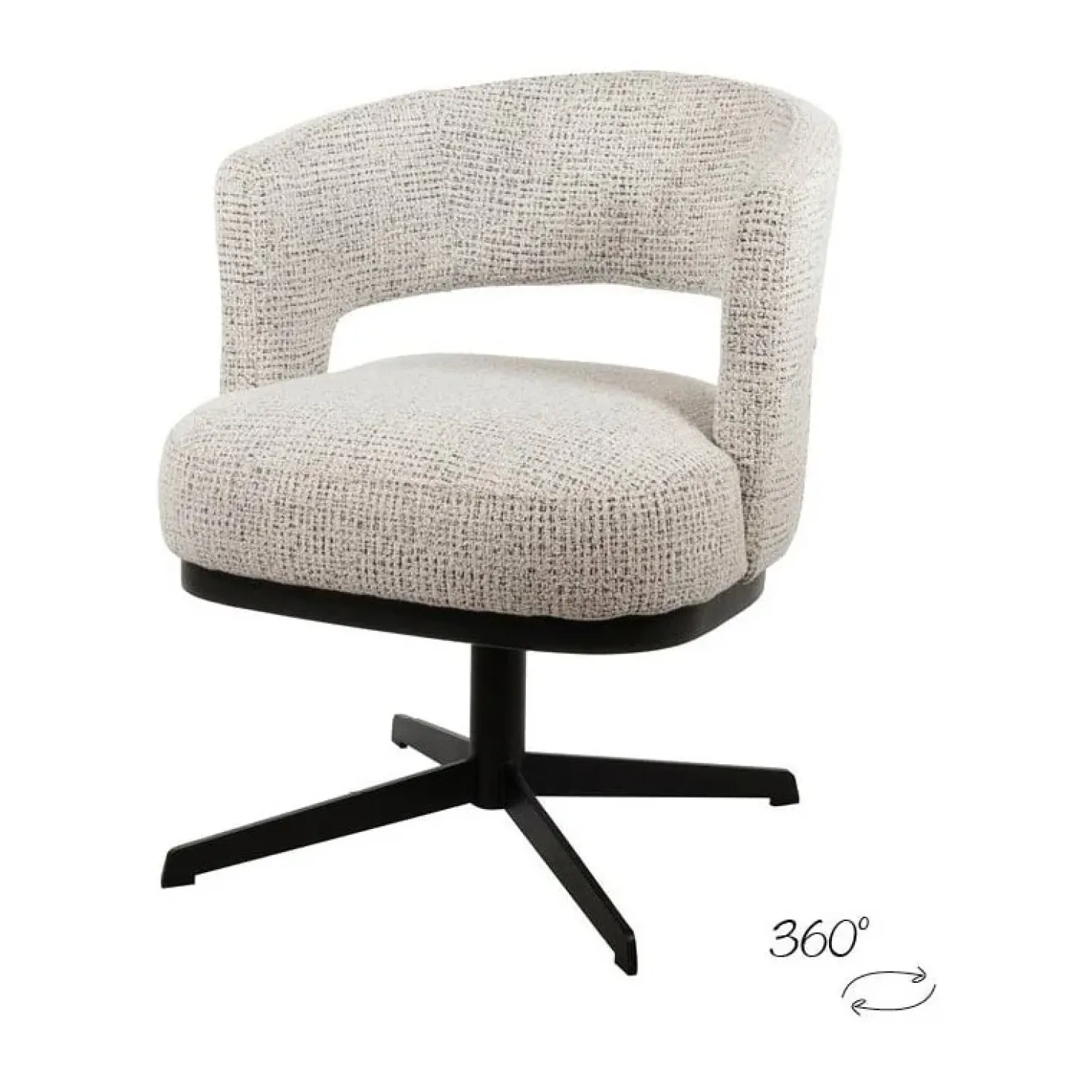 Beau eetkamerfauteuil draaipoot Gebroken wit