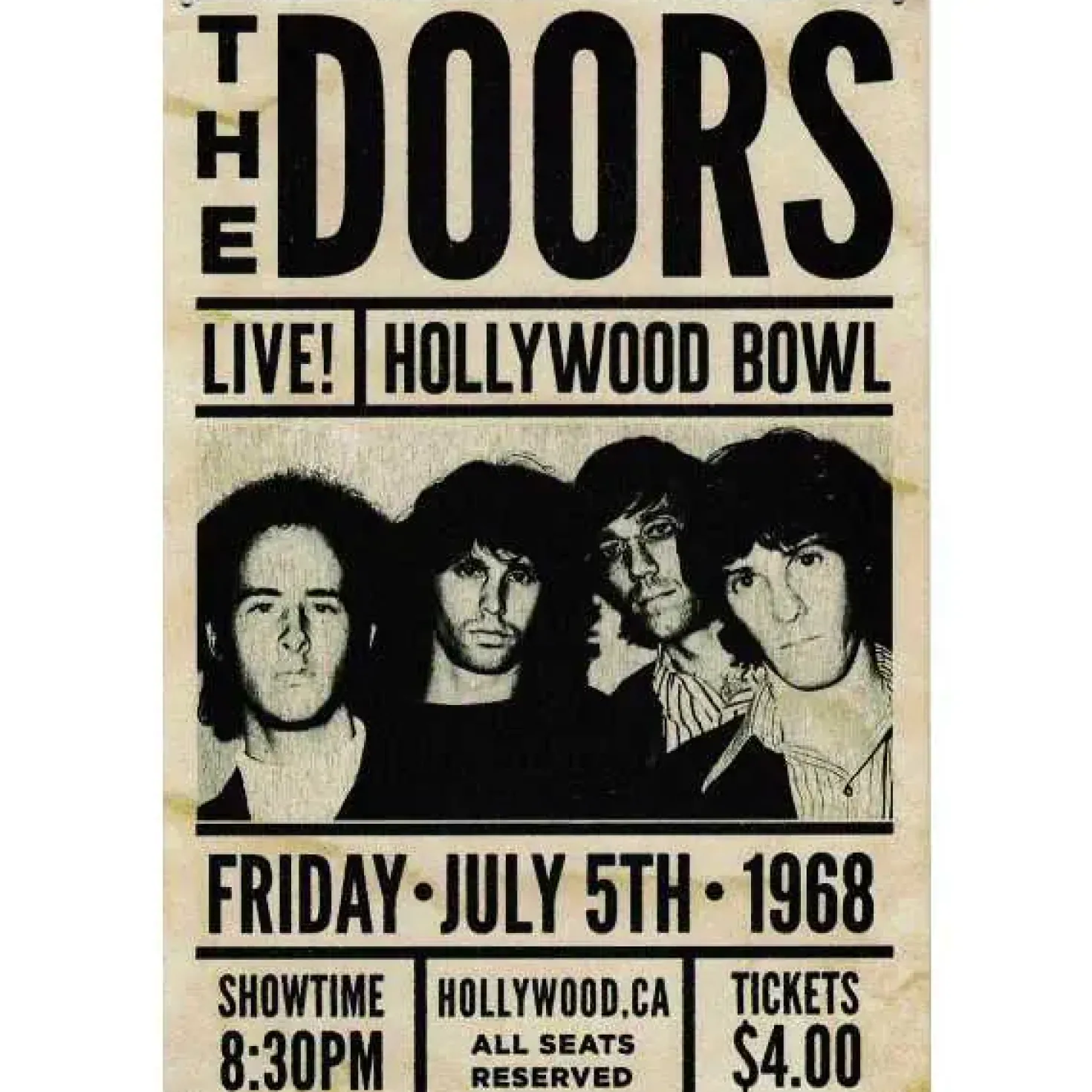 Concertbord The Doors - metalen bord
