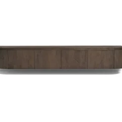 Cortez Zwevend Tv meubel rond walnoot 220cm