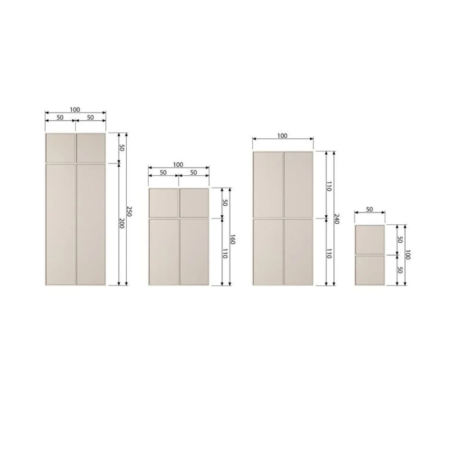 Daily Kledingkast dubbel smal grenen beige 100cm