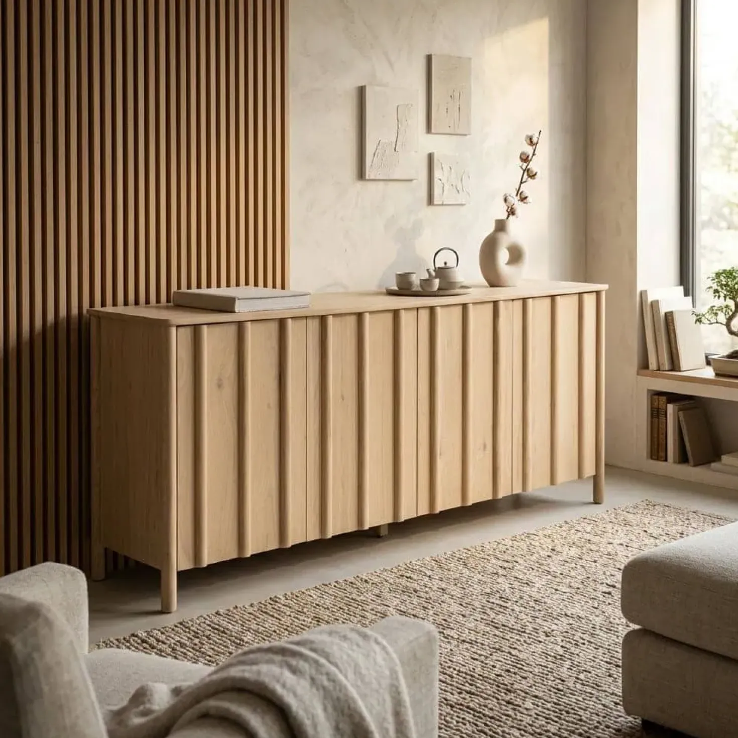 Dressoir Jake naturel eikenhout 183cm