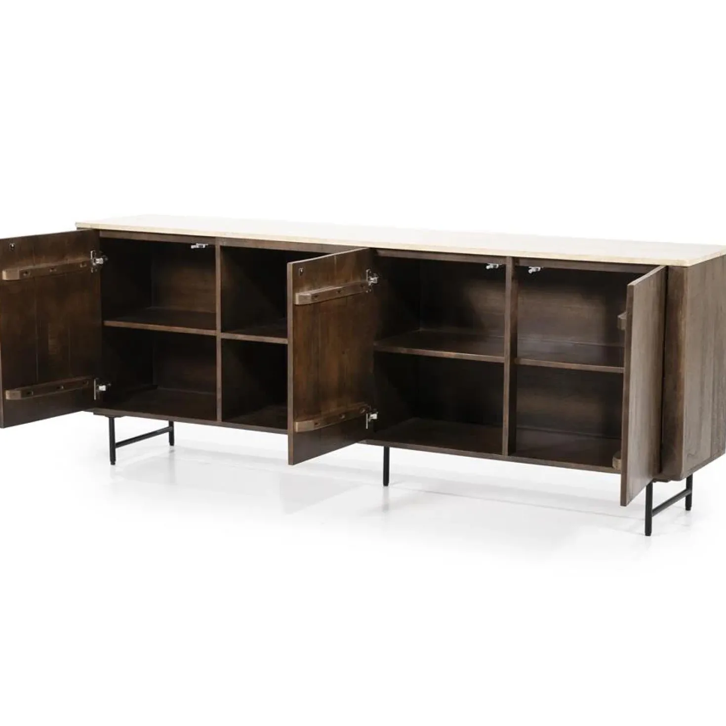 Dressoir Lio mangohout 3 deurs 200cm