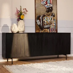 Dressoir Martin zwart 210 cm