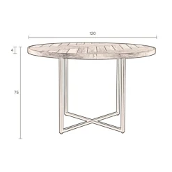 Dutchbone Eetkamertafel Class naturel rond 120cm