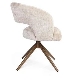 Eetkamerstoel Lana Beige met bronzen poot