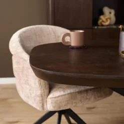 Eettafel Martin Deens ovaal Walnoot Zwarte poot 240cm