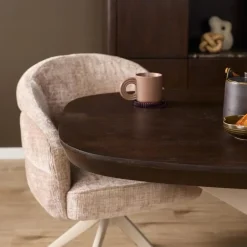 Eettafel Martin Deens ovaal Walnoot Zand poot 240cm