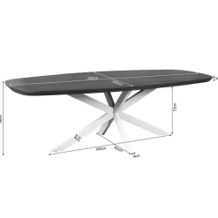 Eettafel Martin Deens ovaal Walnoot Zand poot 200cm