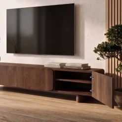 Elin Tv meubel Walnoot Pootjes 230 cm