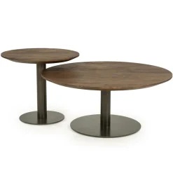 Esila Salontafel rond Bruin 80cm