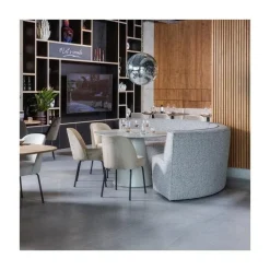 Europa Eetkamerbank 4-zits geweven stof zand melange 262cm