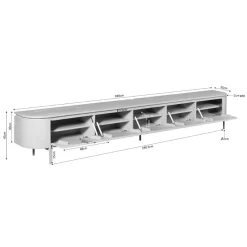 Evi Zwevend Tv meubel Walnoot Mangohout 280cm