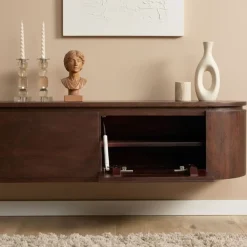 Evi Zwevend Tv meubel Walnoot Mangohout 280cm