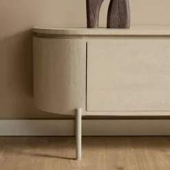 Evi Zwevend Tv meubel Zand Mangohout 200cm
