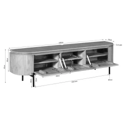 Evi Zwevend Tv meubel Zand Mangohout 160cm