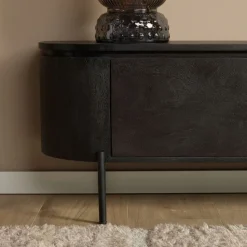 Evi Zwevend Tv meubel Zwart Mangohout 120cm