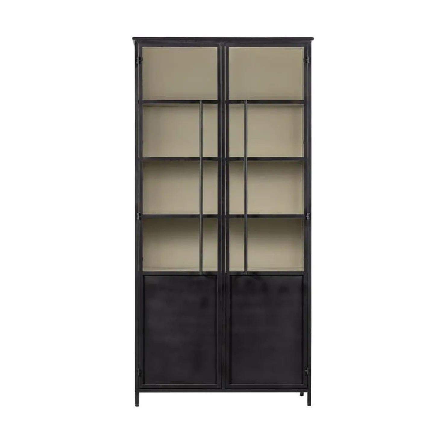 Exhibit XL 2-deurs Vitrinekast metaal zwart 99 cm
