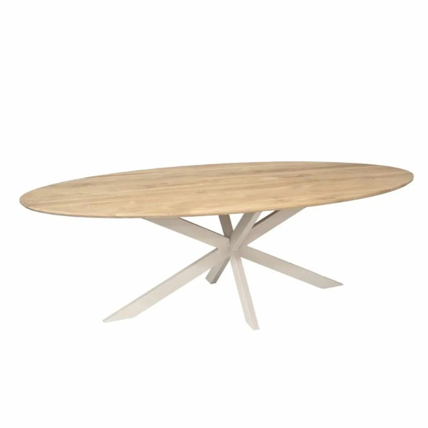 Ferry Eettafel Ovaal Naturel Eiken met zand poot 240 cm