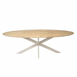 Ferry Eettafel Ovaal Naturel Eiken met zand poot 240 cm