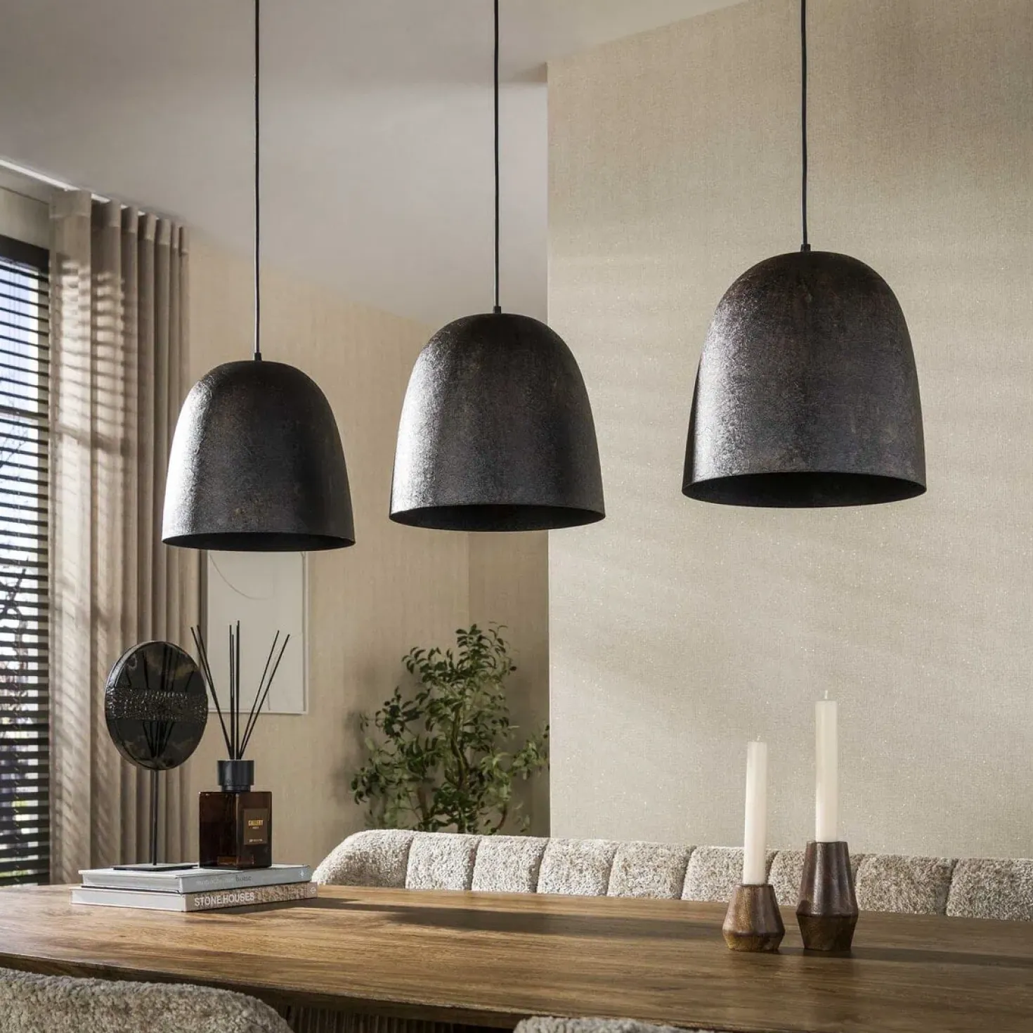 Flint 3-lichts Hanglamp Bruin