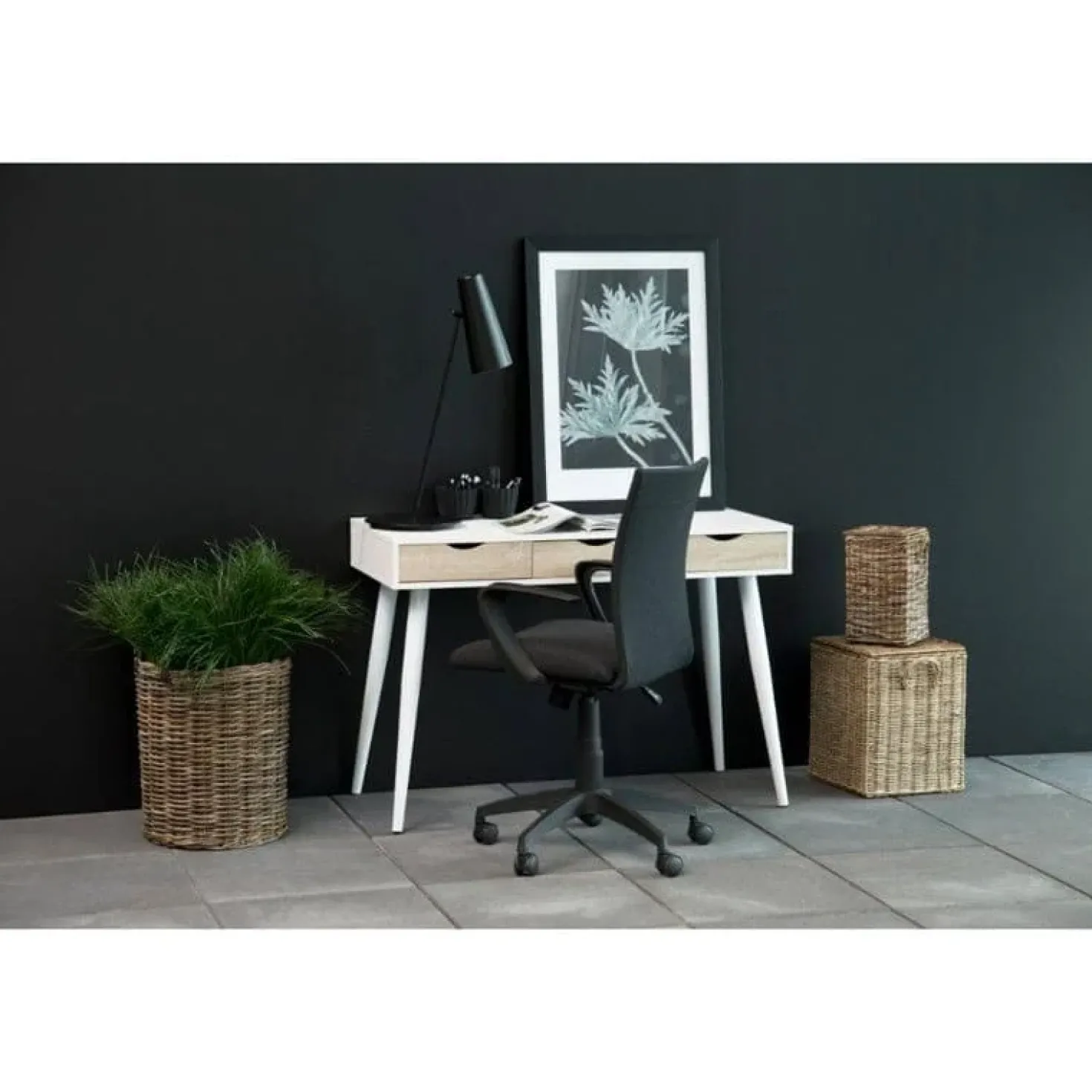 Freya Bureau Wit met Hout 110cm