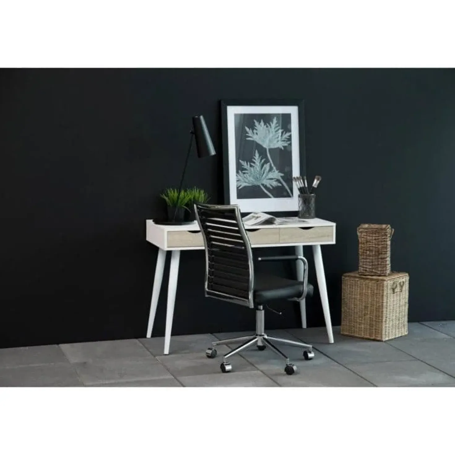 Freya Bureau Wit met Hout 110cm