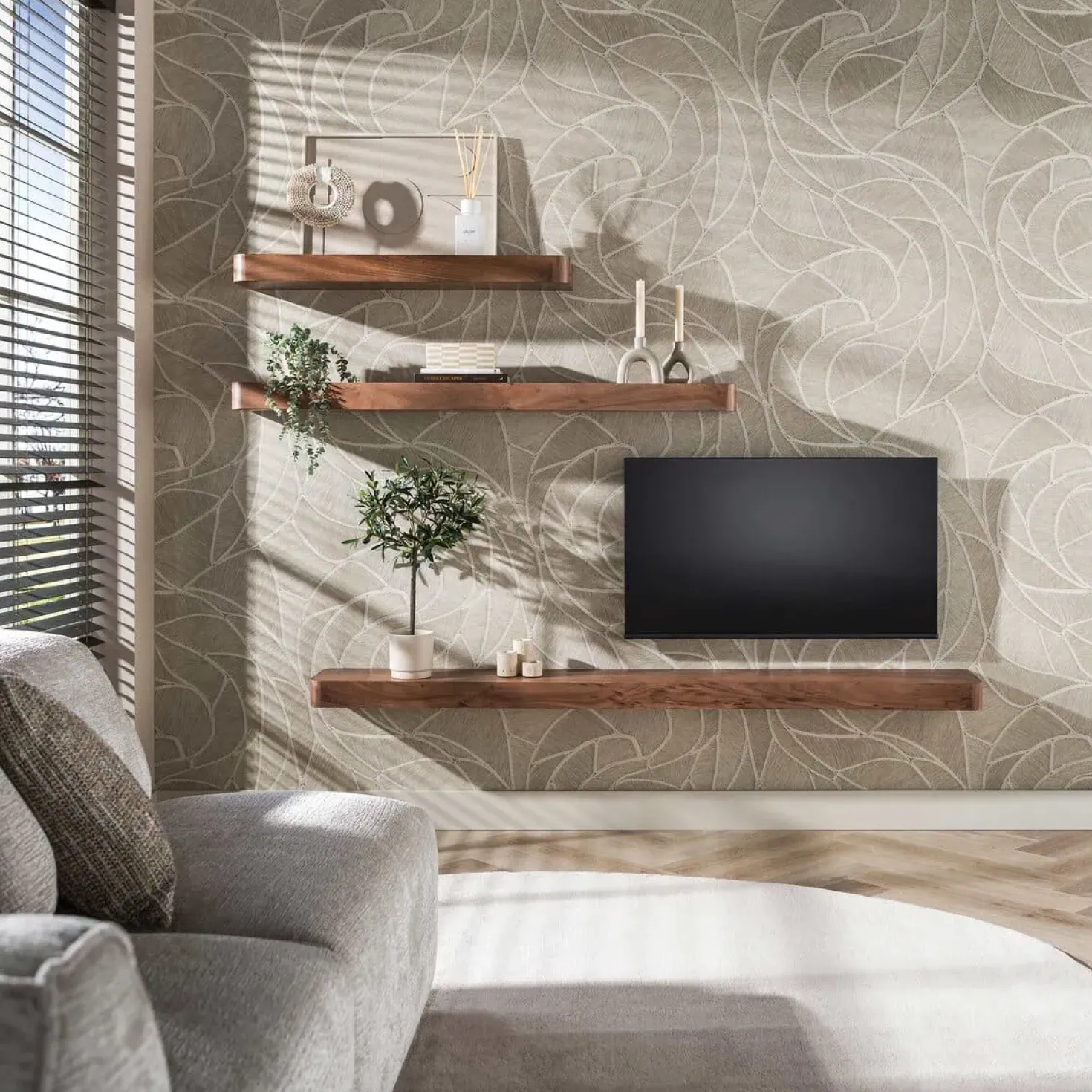 Giorgia Wandplank hoog Acaciahout Bruin 200cm