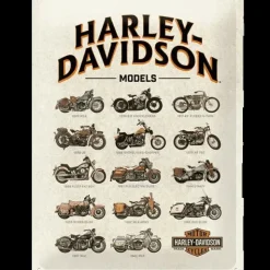 Harley-Davidson Models - metalen bord