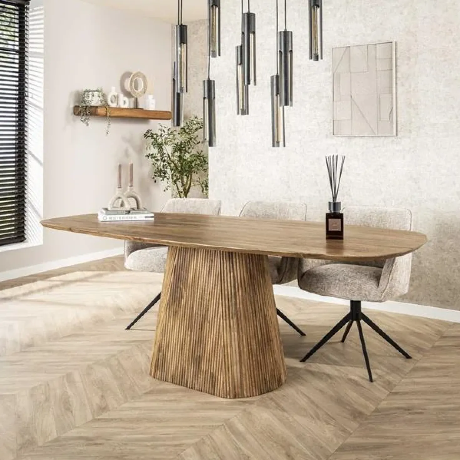 Jean Eettafel Deens ovaal Mangohout 215cm