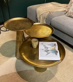 Lavet Salontafel set van 3 Goud