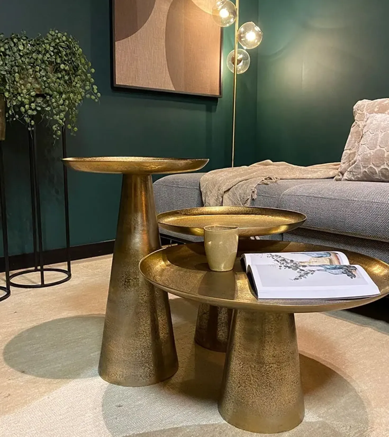 Lavet Salontafel set van 3 Goud