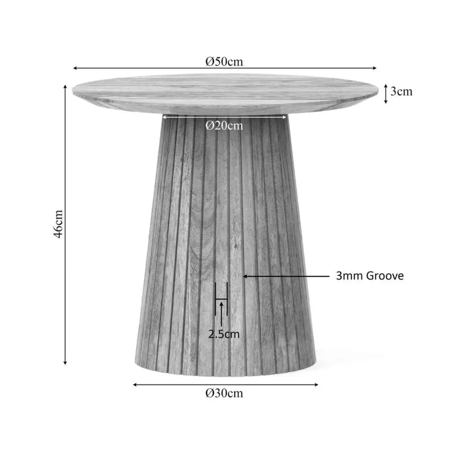 Livia Salontafel Rond Naturel 50cm