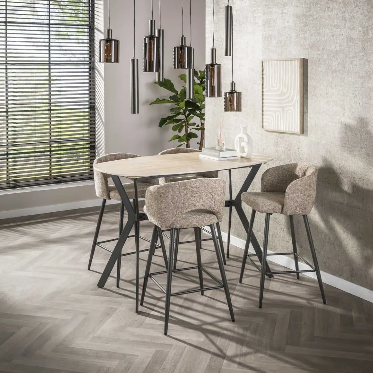 Luca 9-lichts Hanglamp Bruin