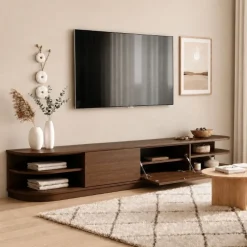 Luca Staand Tv meubel Walnoot 220 cm