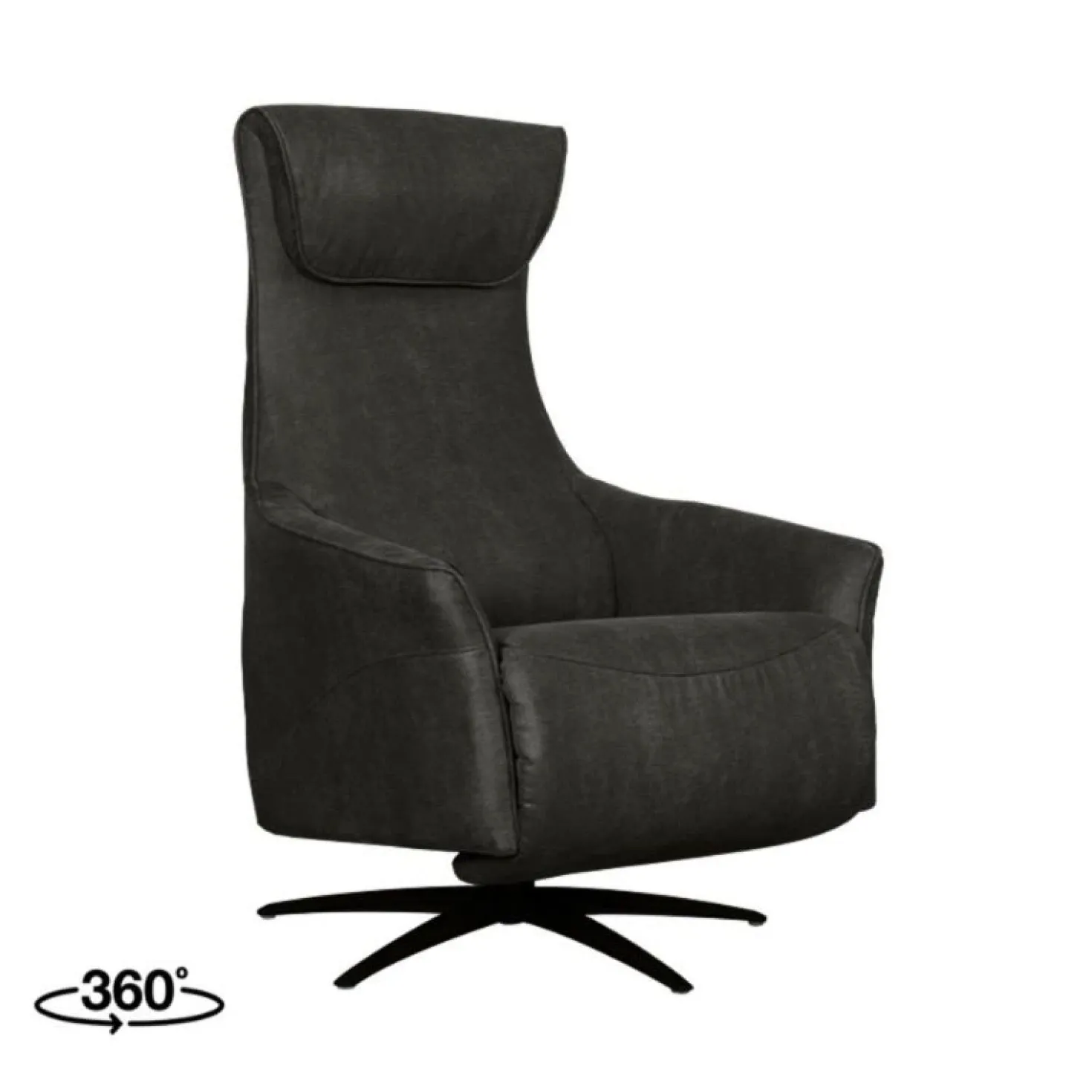 Lund Elektrische Fauteuil Antraciet Microleder