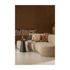 Maan Salontafel rond MDF Donkerbruin 40cm