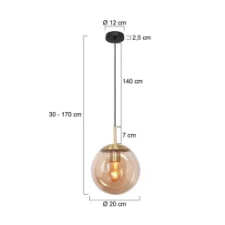 Maya 1-lichts Hanglamp 20cm Amber