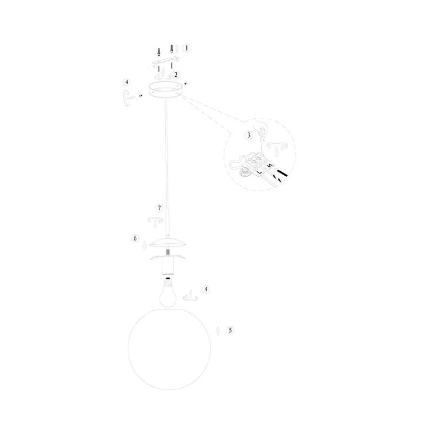 Maya 1-lichts Hanglamp 25cm Smoke
