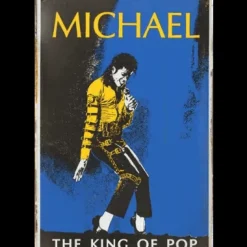 Michael Jackson King of Pop - metalen bord