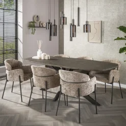 Miles Eettafel deens ovaal Brons 215cm