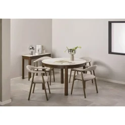 Mirano Uitschuifbare Eettafel Rond Keramiek 120cm