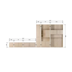 Modulair Bovenkast Eiken Naturel Mat 77cm