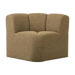 Mojo Eetkamerbank Hoek Met Rugleuning Bouclé Geel/Bruin Melange