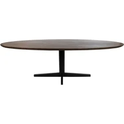 Morgan Eettafel ovaal Walnoot - Zwart onderstel 190cm