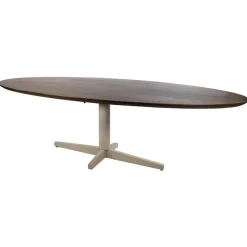 Morgan Eettafel ovaal Walnoot - Beige onderstel 220cm